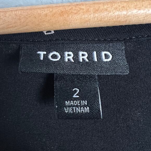 Torrid Womens 2X Plus Vintage Cotton Tie Front Ditsy Print Flutter Sleeve Top - Picture 6 of 12